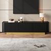 Modernes TV-Lowboard mit Stauraum,Abgerundetes Design Kabelmanagement Texturfront Medienkonsole Wohnzimmer, Bild 2