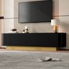 Modernes TV-Lowboard mit Stauraum,Abgerundetes Design Kabelmanagement Texturfront Medienkonsole Wohnzimmer, Bild 4