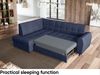 MEBLINI Schlafcouch mit Bettkasten - ASPEN - 236x171x85cm Links - Blau Samt - Kleines Ecksofa mit Schlaffunktion - Sofa mit Relaxfunktion - Kleine Couch L-Form - Eckcouch Bild 5