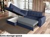 MEBLINI Schlafcouch mit Bettkasten - ASPEN - 236x171x85cm Links - Blau Samt - Kleines Ecksofa mit Schlaffunktion - Sofa mit Relaxfunktion - Kleine Couch L-Form - Eckcouch Bild 4