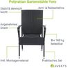 Juskys Polyrattan Gartenstühle Yoro 4er Set - mit Armlehnen & Rückenlehne - 4 Stühle stapelbar - Rattan Stuhl Garten - Stapelstuhl Schwarz Bild 2