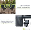 Juskys Polyrattan Gartenstühle Yoro 4er Set - mit Armlehnen & Rückenlehne - 4 Stühle stapelbar - Rattan Stuhl Garten - Stapelstuhl Schwarz Bild 3