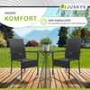 Juskys Polyrattan Gartenstühle Yoro 4er Set - mit Armlehnen & Rückenlehne - 4 Stühle stapelbar - Rattan Stuhl Garten - Stapelstuhl Schwarz Bild 5