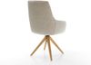 Drehstuhl Zelia-Flex mit Armlehnen Webstoff Soft Beige Holzgestell kantig Natur 180° drehbar Taschenfederkern Bild 5