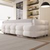 Polsterbett Ausziehbares Schlafsofa 90/180*190cm, Puffbett, Teddy Samt Stoff, Einzelbett, Doppelbett, Mit Lattenrost, Multifunktionsbett, Beige (Ohne Matratze) Bild 4