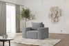Sofaset Designersofa ESTELLE 3-2-1 mit Schlaffunktion Stoff Abriamo Grau Bild 2