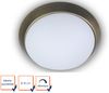 LED Deckenleuchte / Deckenschale, Opalglas matt, Dekorring Altmessing, Ø 45cm Bild 2