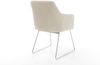 Esszimmerstuhl Greg-Flex Cord Beige Kufengestell Edelstahl Taschenfederkern Bild 5