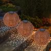 3x LED Solarleuchte, Dekorgeflecht-Kugel, D 20 cm Bild 4