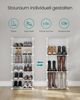 SONGMICS Schuhregal mit 10 Ebenen, Steckregal, Regalsystem, Schuh-Organizer, DIY-Regal, mit Tür, aus PP-Kunststoff, vintagebraun Bild 4