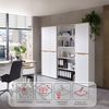 Büroschrank MEMPHIS 2-türig WH01 Front Weiß supermatt Bild 3