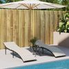 vidaXL Sonnenliege mit Kissen Schwarz 55x199x50 cm Poly Rattan 368245 Bild 3