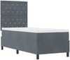vidaXL Boxspringbett mit Matratze Dunkelgrau 80 x 200 cm Samt 3339729 Bild 5