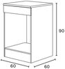 Herdumbauschrank >KIRA< in Weiß glänzend/Mattweiß - 60x90x60 (BxHxT) Bild 3