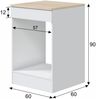 Herdumbauschrank >KIRA< in Weiß glänzend/Mattweiß - 60x90x60 (BxHxT) Bild 2