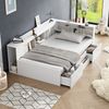 Bett 90x200 cm mit Stauraum und Schubladen – multifunktionales Kinderbett in Weiß Bild 3