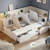 Bett 90x200 cm mit Stauraum und Schubladen – multifunktionales Kinderbett in Weiß Bild 2