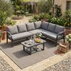 Flieks Gartenlounge-Set, 6-Sitzer Gartenmöbel Ecksofa mit geflochtenen Arm- und Rückenlehnen Bild 2