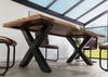 Baumtisch Sheesham 180x90x77 natur sandgestrahlt / X-Beine anthrazit glänzend FREEFORM 5 Bild 3