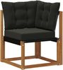 vidaXL Outdoor-Sofagarnitur mit Kissen 9 pcs Natürlich und Schwarz 3368971 Bild 5