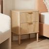 IDIMEX Nachttisch ALMA, Beistelltisch mit 2 Schubladen und Lamellenfront Eiche Finish Bild 2