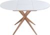 Ragaba Runder ausziehbarer Esstisch Ø 90 cm Weiß MDF & Massives Eschenholz Bild 2