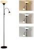 HOMCOM Stehlampe Standleuchte mit 360° schwenkbaren 2 Lampenköpfen, Farbwechsel, LED wechselbar, Warmweiß, Neutralweiß, Kaltweiß, Mutter-Kind-Design, 3 Farbtemperaturen Bild 2