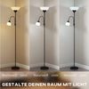 HOMCOM Stehlampe Standleuchte mit 360° schwenkbaren 2 Lampenköpfen, Farbwechsel, LED wechselbar, Warmweiß, Neutralweiß, Kaltweiß, Mutter-Kind-Design, 3 Farbtemperaturen Bild 4