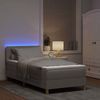 vidaXL LED Boxspringbett mit LED-Lichtleisten Taupe 90 x 200 cm Stoff 3342335 Bild 5