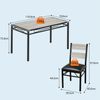 GarveeMore Essgruppe Esstisch und Polsterstühle für 2 Personen,Modernes, Eckenschoner, (5-tlg), Küchentisch 74 x 74 x 75 cm, Stühle 40 x 45 x 91 cm Bild 2