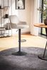 Barhocker Samt Beige Hocker mit Lehne 86 - 106 cm, Küchenhocker Höhenverstellbar Modern 100 kg, Barstuhl Tresenhocker mit Metall-Trompetenfuß, Bistrohocker Gepolstert mit Armlehne Bild 3