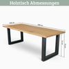 Massivholz Wohnzimmertisch mit Baumkante RAGNAR - 280x100cm, Eichenholz, U-Tie Gestell | Esstisch Holz Küchentisch Esszimmertisch Bild 2