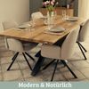 Massivholz Wohnzimmertisch mit Baumkante RAGNAR - 280x100cm, Eichenholz, U-Tie Gestell | Esstisch Holz Küchentisch Esszimmertisch Bild 3