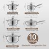 Scheffler Topf-Set 10tlg Edelstahl Topfsets für alle Herdarten, Edelstahl (3,38/2,0/2,8/4,0/6,7 Liter, für alle Herdarten), Induktion, robust und hochwertig Bild 2