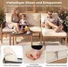 COSTWAY Gartenlounge-Set, (3-tlg), Balkonmöbel Set Rattan mit Esstisch Bild 3