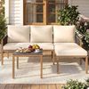 COSTWAY Gartenlounge-Set, (3-tlg), Balkonmöbel Set Rattan mit Esstisch Bild 2