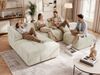 Modulares Ecksofa mit Hocker GRIDA 4M L Wohnlandschaft, Wellenfedern, gesteppte Sitzfläche, Wohnzimmer Sofa L-form - Grau Cord - Rechts Bild 3