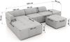 Modulares Ecksofa mit Hocker GRIDA 4M L Wohnlandschaft, Wellenfedern, gesteppte Sitzfläche, Wohnzimmer Sofa L-form - Grau Cord - Rechts Bild 4