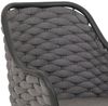 2er-Set Aluminium-Gartenstuhl HWC-O16, Outdoor Stuhl, Olefin (200 g/m²) Seilgeflecht Rope ~ anthrazit Kissen dunkelgrau Bild 5