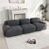 Modulares Ecksofa 75cm×298cm×103cm in Grau aus Cordstoff – rahmenlos, mit rutschfester Unterseite und geschwungenen Armlehnen Bild 3