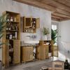 Waschbeckenunterschrank Liora Bambus 68 x 60 cm mit 2 Türen Vicco Bild 5