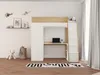 Vente-unique - ARMONESA Bett Holz, Platte BeigeWeiß - B 137 cm x H 188 cm x L 196 cm Bild 3
