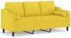 vidaXL 3-Sitzer-Sofa mit Zierkissen Hellgelb 180 cm Stoff 3200858 Bild 2