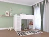 Vente-unique - COLUMI Bett Holz, Platte Weiß - B 110 cm x H 140 cm x L 200 cm Bild 2