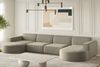 Wohnlandschaft U-Form Sofa PALMA XL in Stoff Opera Velvet Pearl Bild 2