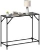 Konsolentisch, Beistelltisch, Konsole mit Glasplatte Schwarz 98x35x81 cm Stahl Bild 3