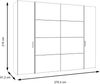 Dreh-/Schwebetürenschrank >DALATE< 4 Türen, in Catania Eiche / Schwarz - 270,3x210x61,2cm (BxHxT) Bild 5