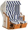 SunnySmart Garten-Strandkorb Rustikal 250 PLUS 2-Sitzer weiß/blau mit Kissen Bild 5