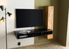Wohnwand schwebend Wildeiche 161x49x140 natur geölt / schwarz lackiert STARNBERG #08 Bild 2