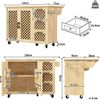 Merax Kücheninsel, Schrank, Buffetschrank, ausziehbarer Küchenwagen mit Rollen, mit Handtuchhalter, Türfachregal, zwei Türen, drei Schubladen, Schachbrettmuster, Holzmaserung Bild 4